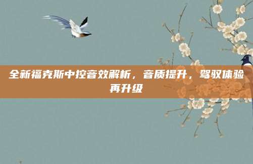 全新福克斯中控音效解析，音质提升，驾驭体验再升级