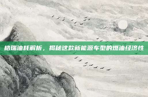 格瑞油耗解析，揭秘这款新能源车型的燃油经济性