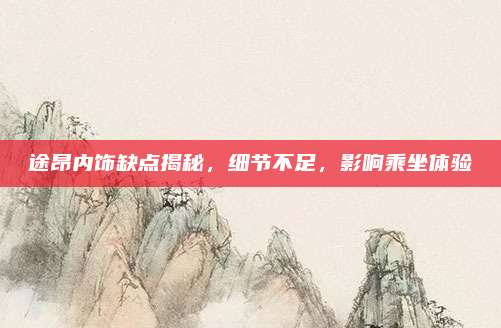 途昂内饰缺点揭秘，细节不足，影响乘坐体验