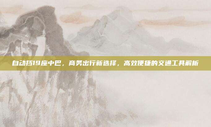 自动挡19座中巴,商务出行新选择,高效便捷的交通工具解析