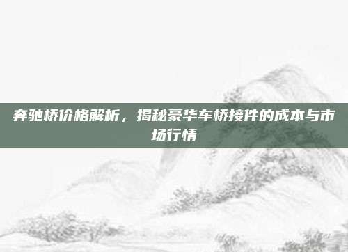 奔驰桥价格解析，揭秘豪华车桥接件的成本与市场行情