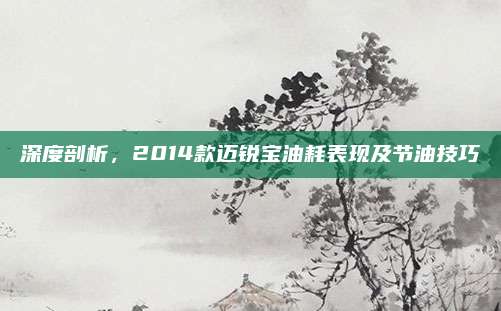 深度剖析，2014款迈锐宝油耗表现及节油技巧
