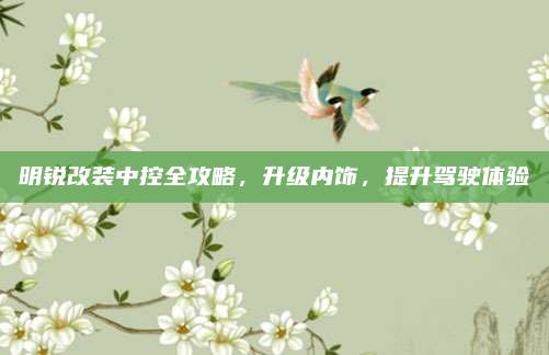 明锐改装中控全攻略，升级内饰，提升驾驶体验