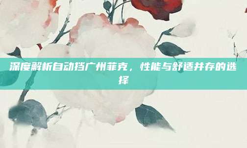 深度解析自动挡广州菲克，性能与舒适并存的选择