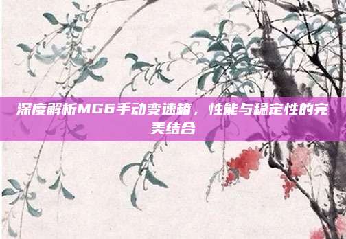 深度解析MG6手动变速箱,性能与稳定性的完美结合