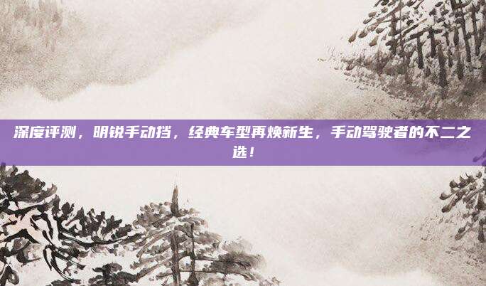 深度评测，明锐手动挡，经典车型再焕新生，手动驾驶者的不二之选！
