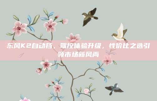 东风K2自动挡，驾控体验升级，性价比之选引领市场新风尚