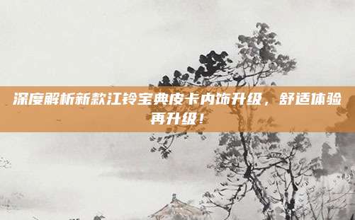 深度解析新款江铃宝典皮卡内饰升级,舒适体验再升级!