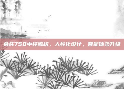 金杯750中控解析,人性化设计,智能体验升级