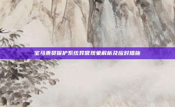 宝马乘员保护系统异常现象解析及应对措施