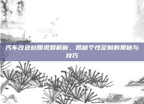 汽车改色贴膜视频解析,揭秘个性定制的奥秘与技巧