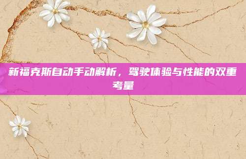 新福克斯自动手动解析,驾驶体验与性能的双重考量