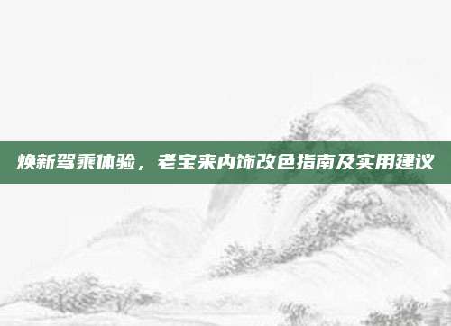 焕新驾乘体验,老宝来内饰改色指南及实用建议