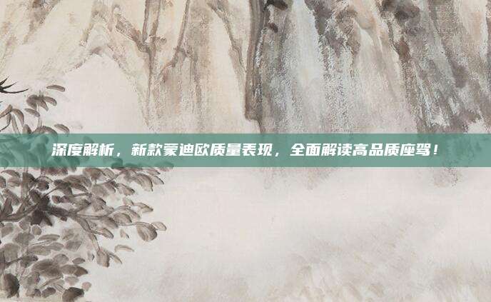 深度解析,新款蒙迪欧质量表现,全面解读高品质座驾!