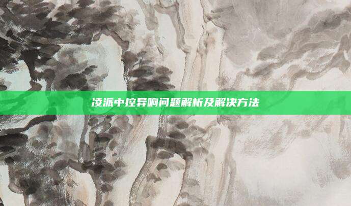 凌派中控异响问题解析及解决方法