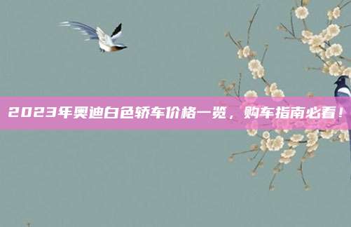 2023年奥迪白色轿车价格一览，购车指南必看！