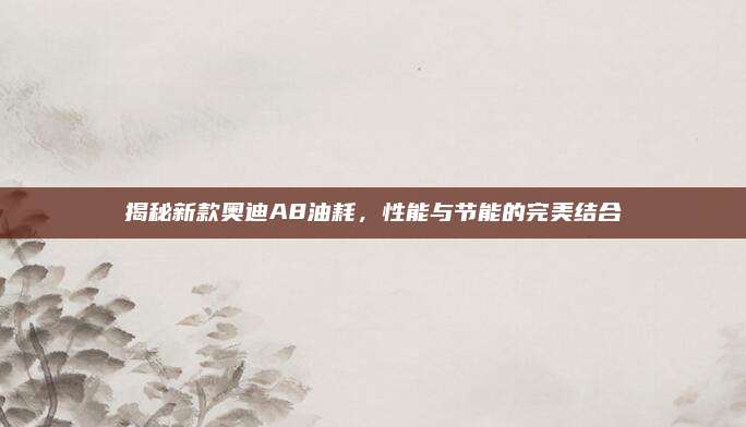 揭秘新款奥迪A8油耗,性能与节能的完美结合