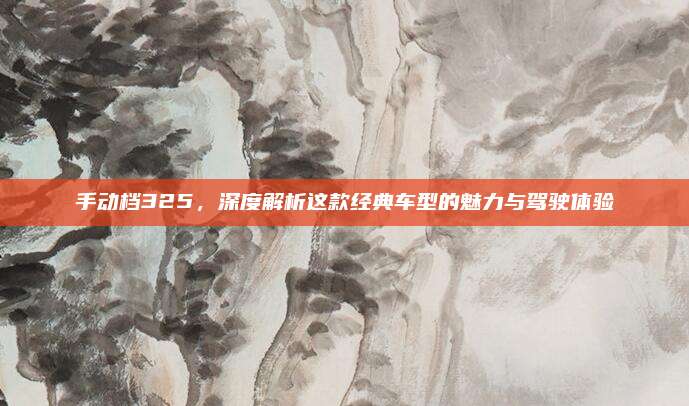 手动档325,深度解析这款经典车型的魅力与驾驶体验