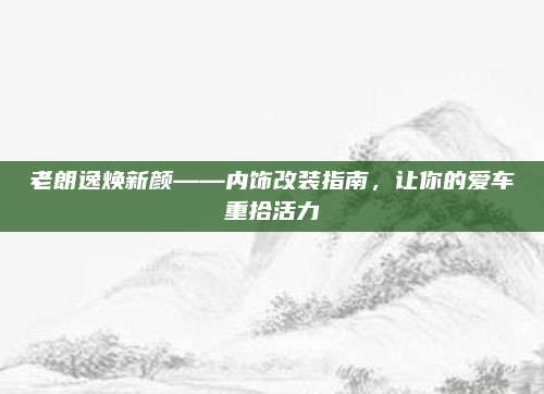 老朗逸焕新颜——内饰改装指南,让你的爱车重拾活力