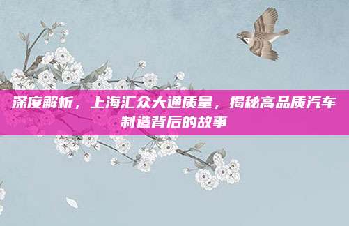 深度解析,上海汇众大通质量,揭秘高品质汽车制造背后的故事