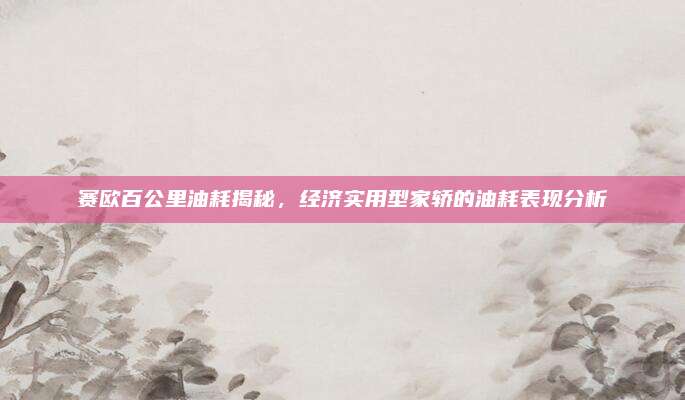 赛欧百公里油耗揭秘,经济实用型家轿的油耗表现分析