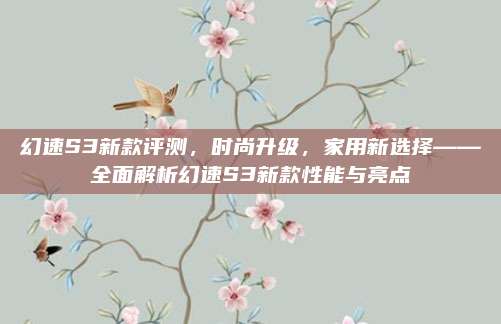 幻速S3新款评测,时尚升级,家用新选择——全面解析幻速S3新款性能与亮点