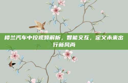楼兰汽车中控视频解析，智能交互，定义未来出行新风尚