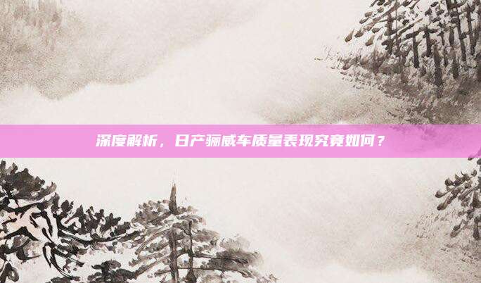 深度解析,日产骊威车质量表现究竟如何?