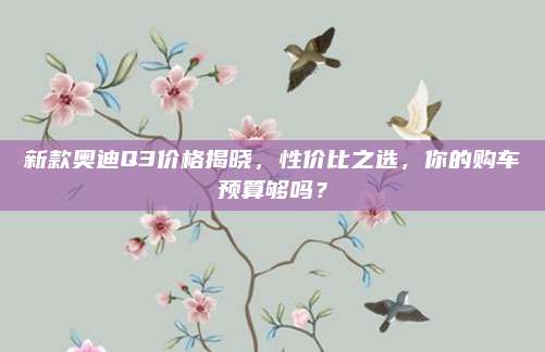 新款奥迪Q3价格揭晓,性价比之选,你的购车预算够吗?