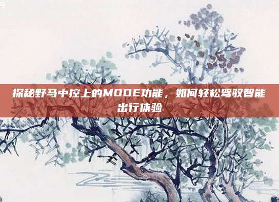 探秘野马中控上的MODE功能,如何轻松驾驭智能出行体验