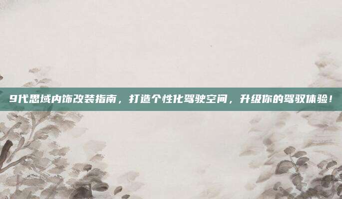 9代思域内饰改装指南,打造个性化驾驶空间,升级你的驾驭体验!