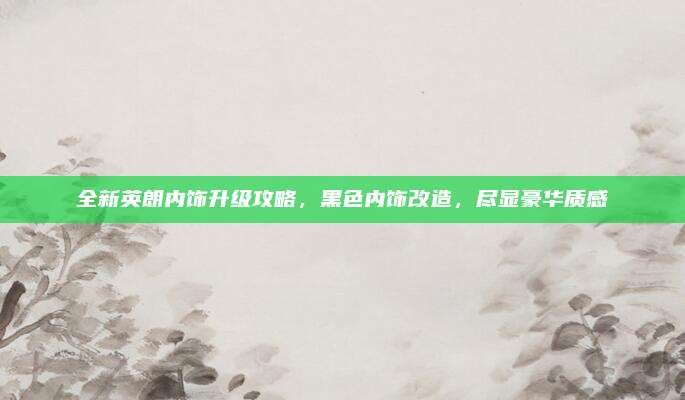 全新英朗内饰升级攻略,黑色内饰改造,尽显豪华质感