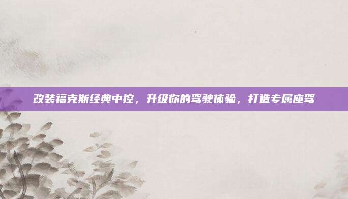 改装福克斯经典中控，升级你的驾驶体验，打造专属座驾