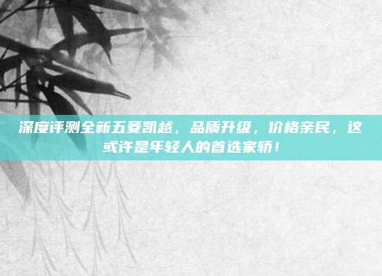 深度评测全新五菱凯越,品质升级,价格亲民,这或许是年轻人的首选家轿!
