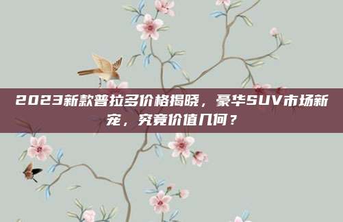 2023新款普拉多价格揭晓,豪华SUV市场新宠,究竟价值几何?