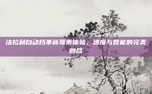 法拉利自动挡革新驾乘体验，速度与智能的完美融合