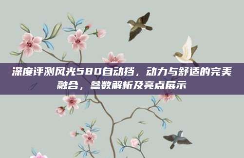 深度评测风光580自动挡,动力与舒适的完美融合,参数解析及亮点展示