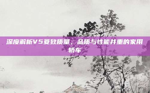 深度解析V5菱致质量,品质与性能并重的家用轿车