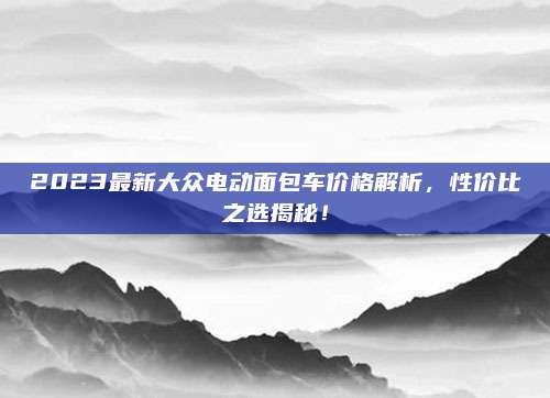 2023最新大众电动面包车价格解析,性价比之选揭秘!
