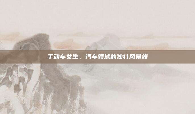 手动车女生,汽车领域的独特风景线