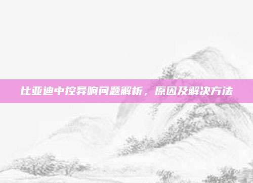 比亚迪中控异响问题解析,原因及解决方法