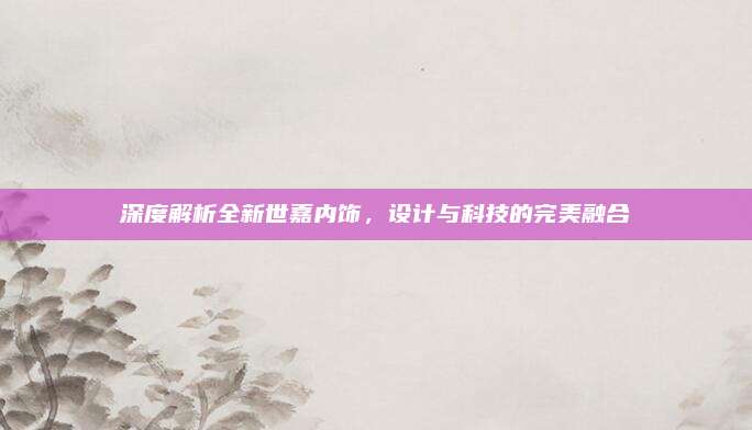 深度解析全新世嘉内饰,设计与科技的完美融合