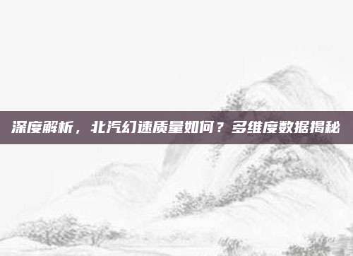 深度解析,北汽幻速质量如何?多维度数据揭秘