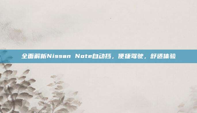 全面解析Nissan Note自动挡,便捷驾驶,舒适体验
