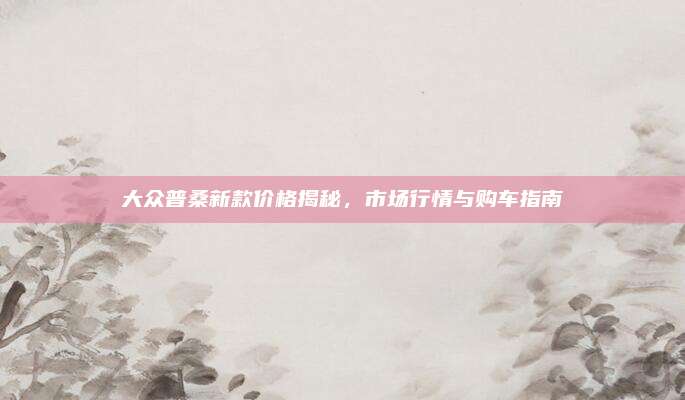 大众普桑新款价格揭秘,市场行情与购车指南