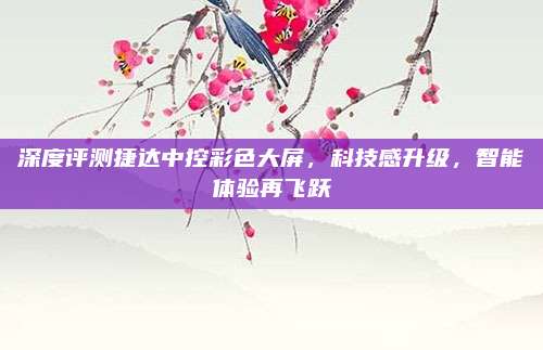 深度评测捷达中控彩色大屏,科技感升级,智能体验再飞跃