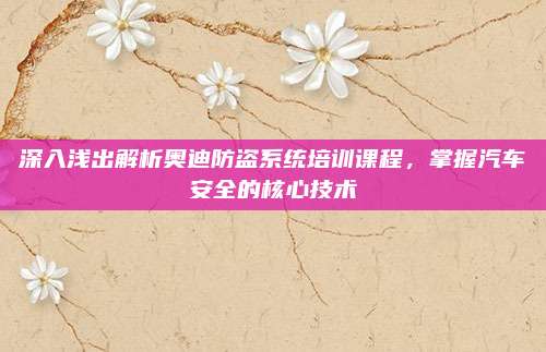 深入浅出解析奥迪防盗系统培训课程,掌握汽车安全的核心技术