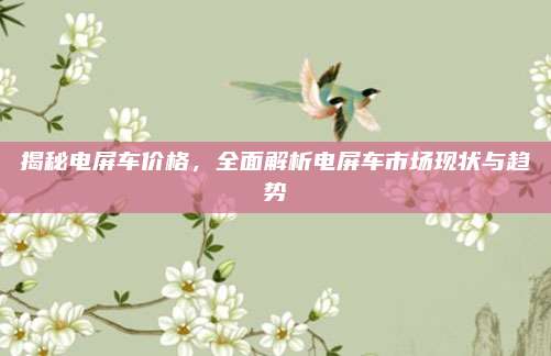 揭秘电屏车价格,全面解析电屏车市场现状与趋势