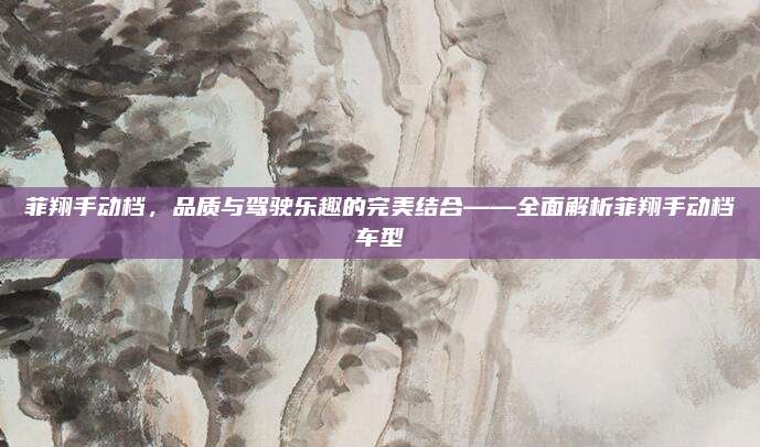 菲翔手动档,品质与驾驶乐趣的完美结合——全面解析菲翔手动档车型