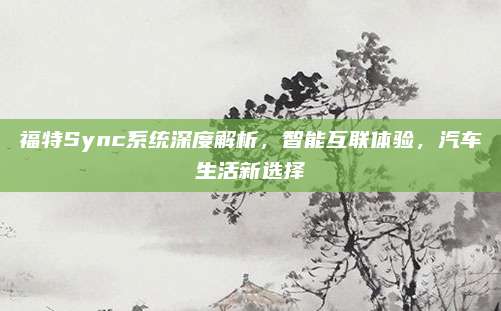 福特Sync系统深度解析,智能互联体验,汽车生活新选择
